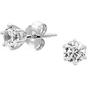 The Jewelry Collection Oorknoppen Zirkonia - Zilver Gerhodineerd