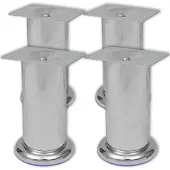vidaXL Bankpoten rond chroom 120 mm 4 st
