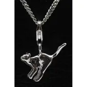 MOOYE ® - Collectie Zilveren Kat staart omhoog hanger én bedel