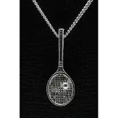 MOOYE ® - Collectie Zilveren Tennisracket ketting hanger - groot met bal