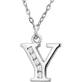 Montebello Montebello, zilveren ketting met hanger, Letter Y met zirkonia