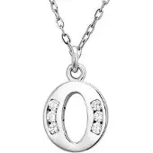 Montebello Montebello, zilveren ketting met hanger, Letter O met zirkonia
