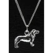 MOOYE ® - Collectie Zilveren Basset bleu de gascogne ketting hanger - groot