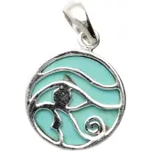 MOOYE ® - Collectie Zilveren Oog van Horus met turquoise kettinghanger