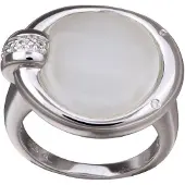 Orphelia Silver 925 Zr-3647;60 Ring Round White Cateye