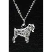 MOOYE ® - Collectie Zilveren Russian terrier zwart ketting hanger - groot