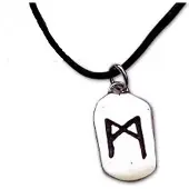 EtNox Mannaz rune zilveren hanger