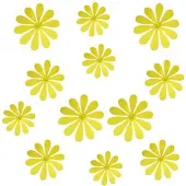 AA Commerce 3D Bloemen Stickers / Muurstickers - Geel - 12 Stuks