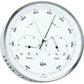 Barigo 350 Weerstation - barometer thermometer hygrometer - edelstaal - witte wijzerplaat - ø 16 cm