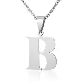 Montebello Montebello, grote edelstalen letter met ketting, B