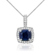 Montebello Ketting Amina - Dames - Zilver Gerhodineerd - Zirkonia - 10 x 17 mm - 45 cm