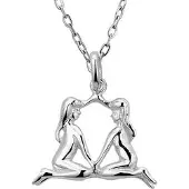 Montebello Montebello, zilveren sterrebeeld met ketting 45cm, Tweeling