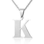 Montebello Ketting K - Unisex - 316 Staal - Letter - 21 x 30 mm - 50 cm
