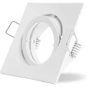 LEDmaxx Inbouwspot vierkant wit kantelbaar bajonetsluiting voor GU10 | zaagmaat 68mm | GU10 | Max 1x50W exclusief