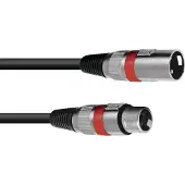Omnitronic XLR Kabel 3pol 1m sw/rt