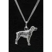 MOOYE ® - Collectie Zilveren Breton epagneul ketting hanger - groot
