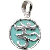 MOOYE ® - Collectie Zilveren Aum met turquoise kettinghanger