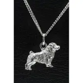 MOOYE ® - Collectie Zilveren Norfolk terrier ketting hanger - groot