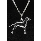 MOOYE ® - Collectie Zilveren Black and tan terrier ketting hanger - groot