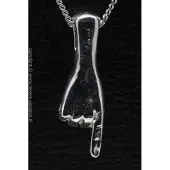 MOOYE ® - Collectie Zilveren Handteken wijzen naar ketting hanger