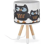 Relaxdays kinderlamp uil - tafellamp hout - E14 fitting - nachtlampje kinderkamer