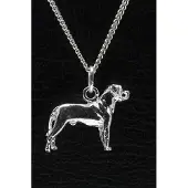 MOOYE ® - Collectie Zilveren Japanse vechthond tosa ketting hanger - groot