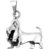 MOOYE ® - Collectie Zilveren Basset hond groot kettinghanger