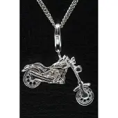 MOOYE ® - Collectie Zilveren Motor chopper hanger én bedel