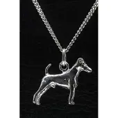 MOOYE ® - Collectie Zilveren Fox terrier gladhaar ketting hanger - groot