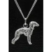 MOOYE ® - Collectie Zilveren Bedlington terrier ketting hanger - groot