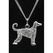 MOOYE ® - Collectie Zilveren Afgaanse windhond ketting hanger - groot