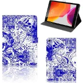 B2Ctelecom Tablettasje iPad 10.2 2019 | iPad 10.2 2020 | 10.2 2021 Angel Skull Blauw