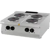 Maxima - Professioneel kookoppervlak - 4 branders - Dubbele uitvoering - 70 cm diep - Elektrisch