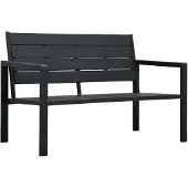 vidaXL Tuinbank hout-look 120 cm HDPE zwart