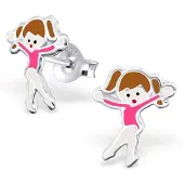 Montebello Princess by Montebello, zilveren kinderoorbellen danseresje, Sportie Pink