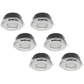 Groenovatie Inbouwspot, Rond, Waterdicht IP44, Chroom, 6-Pack