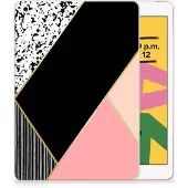 B2Ctelecom Apple iPad 10.2 | iPad 10.2 (2020) | 10.2 (2021) Back Cover Zwart Roze Vormen