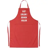 Kariban Mijncadeautje - Luxe schort - Niet lullen bekken vullen - rood