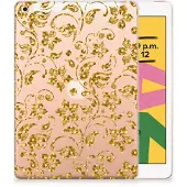 B2Ctelecom Apple iPad 10.2 | iPad 10.2 (2020) | 10.2 (2021) Siliconen Hoesje Gouden Bloemen