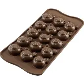 Silikomart Easy Choc Pigs Twist bonbonvorm silicone bruin