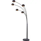 Groenovatie Cannes Industrieel Design Vloerlamp 5-Lichts Goud Zwart
