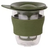 Hario theeglas met theezeef olijfgroen 200ml