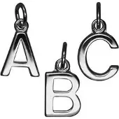 MOOYE ® - Collectie Zilveren Blokletter L massief ketting hanger - gepolijst