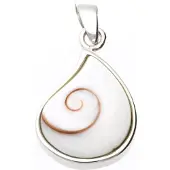 MOOYE ® - Collectie Zilveren Druppel met oog van shiva kettinghanger