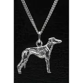MOOYE ® - Collectie Zilveren Azawakh ketting hanger - groot
