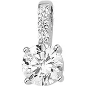Trendjuwelier huiscollectie Hanger Zilver gerhodineerd Zirkonia 15 x 7 mm