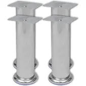 vidaXL Bankpoten rond chroom 180 mm 4 st