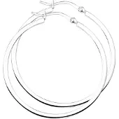 TFT Creolen Vierkante Buis Zilver Glanzend 2 mm x 40 mm