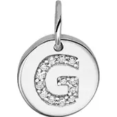 The Jewelry Collection Bedel Letter G Zirkonia - Zilver