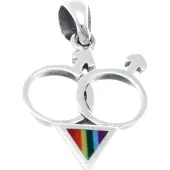 MOOYE ® - Collectie Zilveren Mannenteken met regenboog kettinghanger